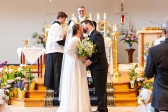 Bride and Groom Kissing