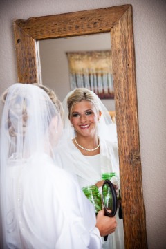 Bride Posing in Mirror