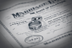 Wedding Rings on Marriage Certificate