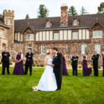 Bride and Groom Kissing at Highlands Ranch Mansion